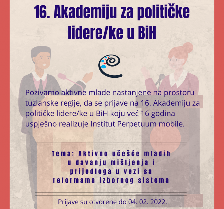 Poziv za učešće: Akademija za političke lidere/ke u BiH