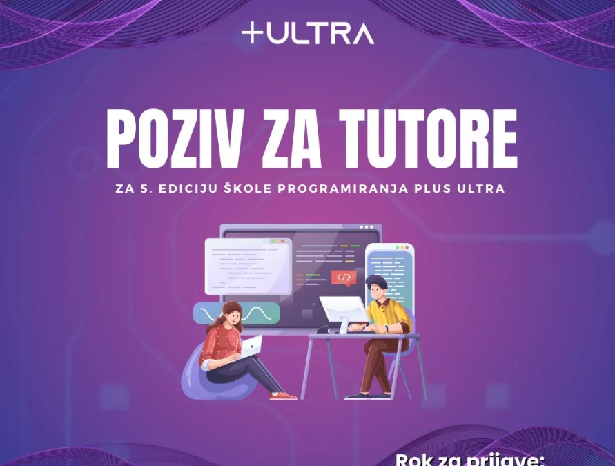 Otvoren poziv za tutore za 5. ediciju škole programiranja Plus Ultra
