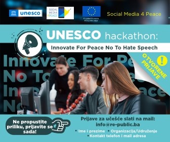 POZIV STUDENTIMA I MLADIM NOVINARIMA ZA UČEŠĆE NA UNESCO HAKATONU “Innovate For Peace: No To Hate Speech”